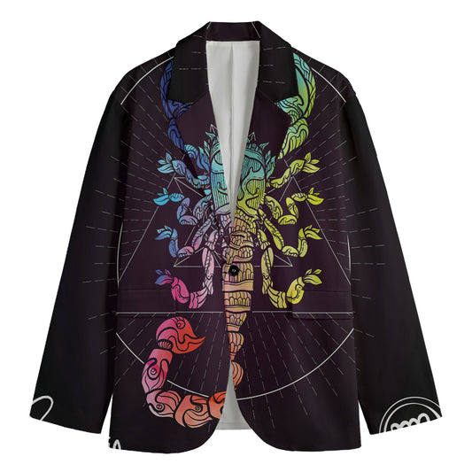 Colorful Scorpio Sign Print Men's Blazer