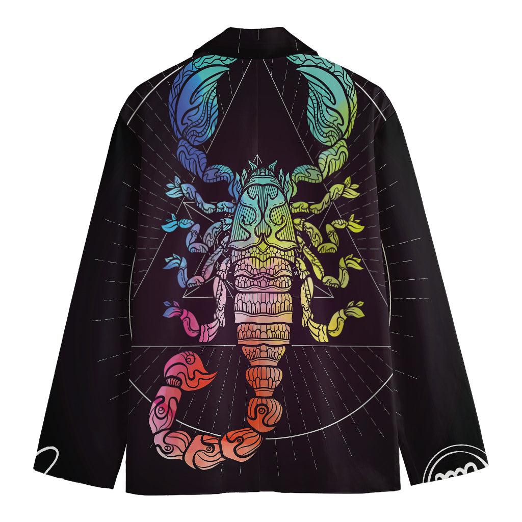 Colorful Scorpio Sign Print Men's Blazer