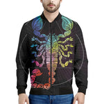 Colorful Scorpio Sign Print Men's Bomber Jacket