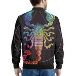 Colorful Scorpio Sign Print Men's Bomber Jacket