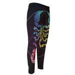 Colorful Scorpio Sign Print Men's Compression Pants