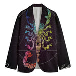 Colorful Scorpio Sign Print Men's Cotton Blazer