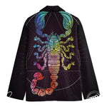 Colorful Scorpio Sign Print Men's Cotton Blazer