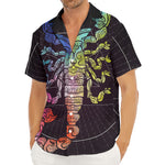 Colorful Scorpio Sign Print Men's Deep V-Neck Shirt