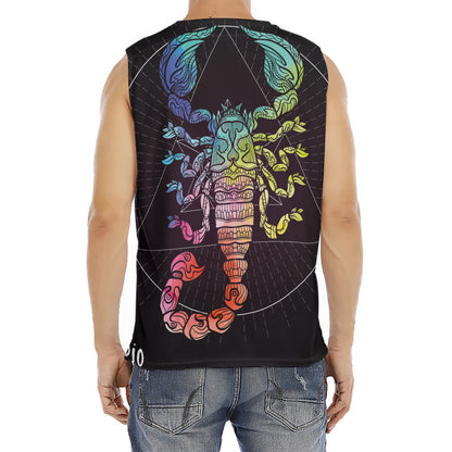 Colorful Scorpio Sign Print Men's Fitness Tank Top