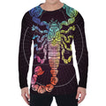 Colorful Scorpio Sign Print Men's Long Sleeve T-Shirt