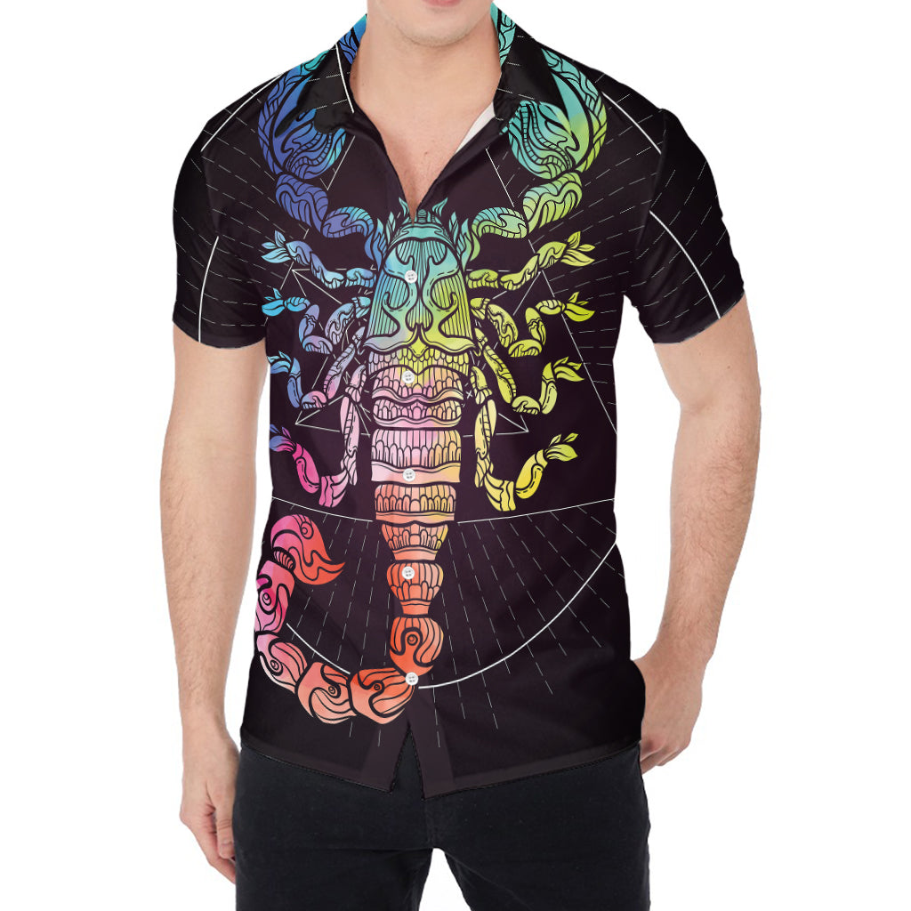 Colorful Scorpio Sign Print Men's Shirt