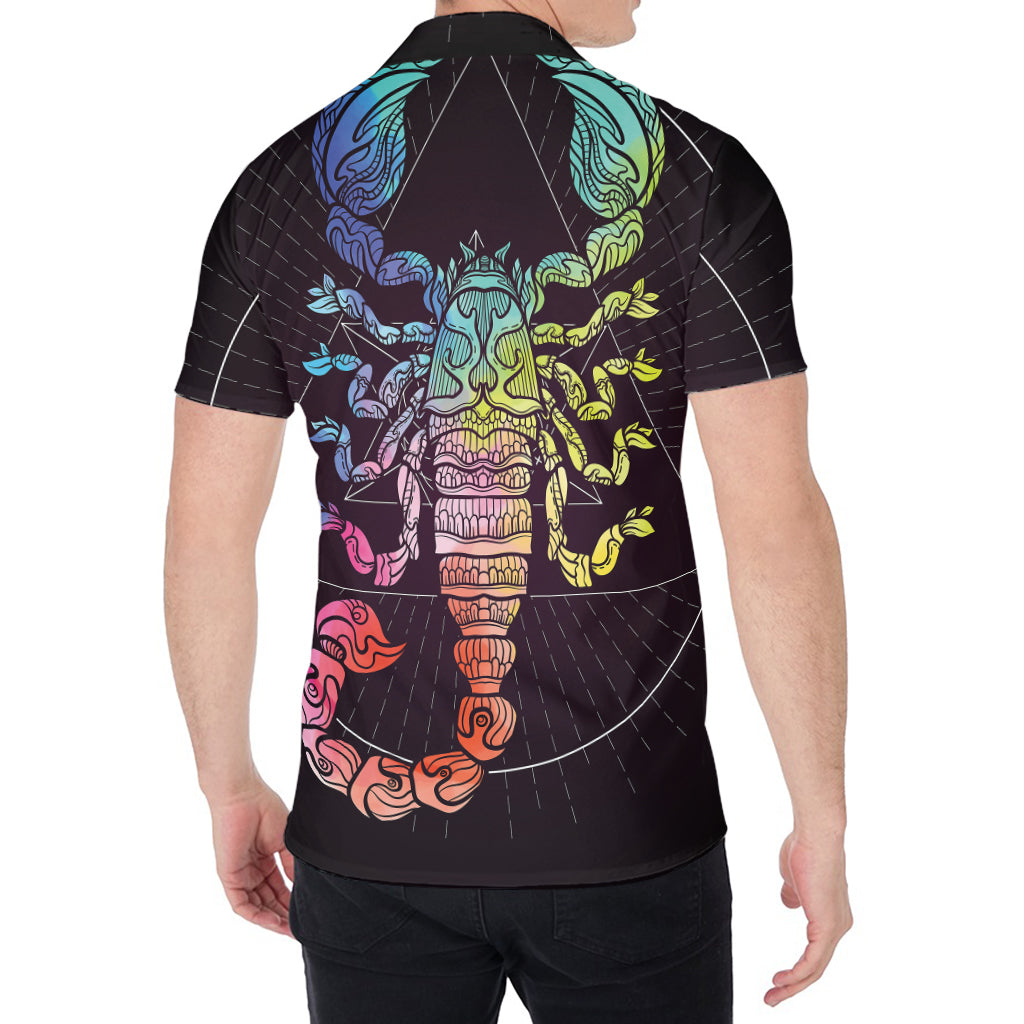 Colorful Scorpio Sign Print Men's Shirt