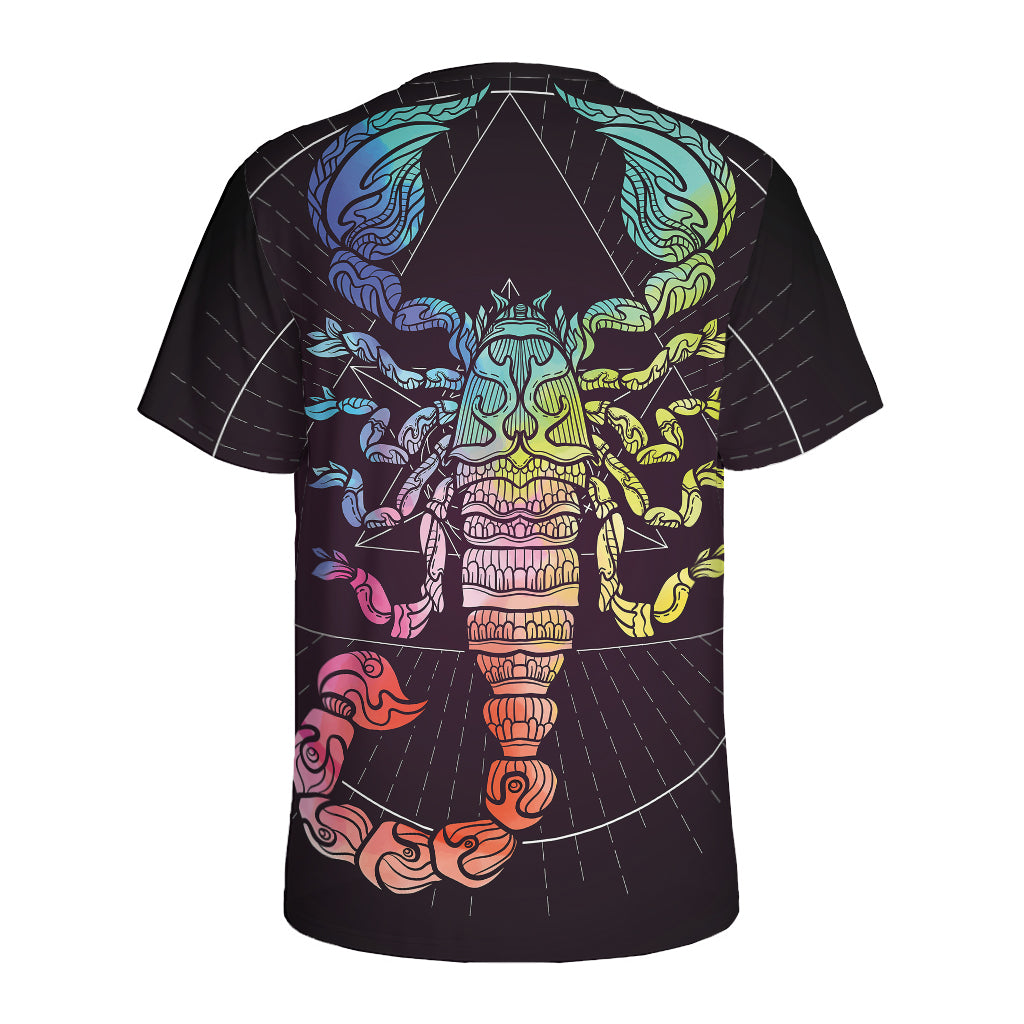 Colorful Scorpio Sign Print Men's Sports T-Shirt