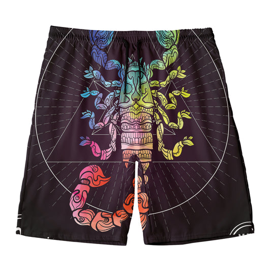 Colorful Scorpio Sign Print Men's Swim Trunks