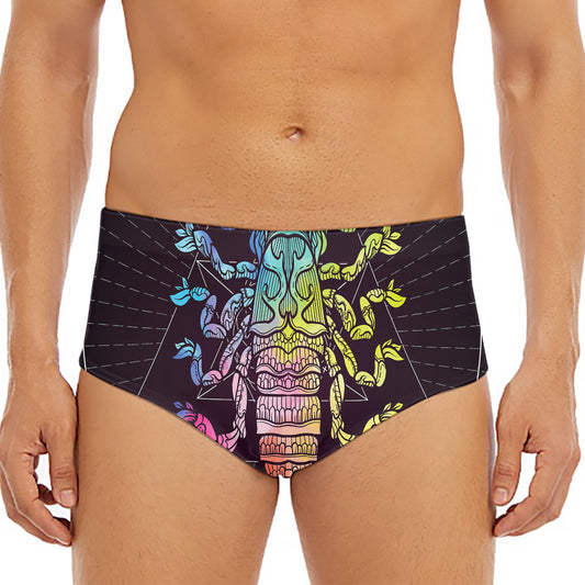 Colorful Scorpio Sign Print Men's Triangle Swim Briefs