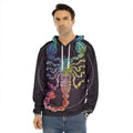 Colorful Scorpio Sign Print Men's Velvet Pullover Hoodie
