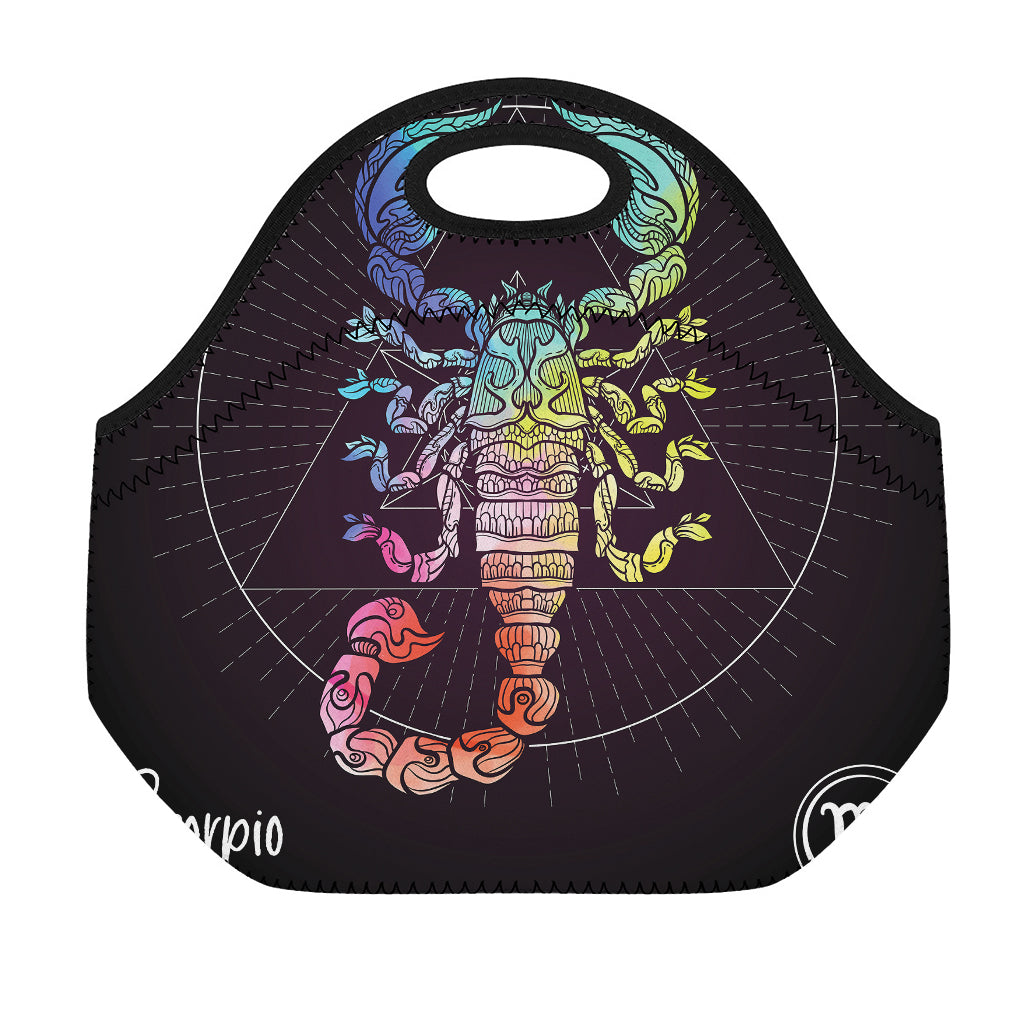 Colorful Scorpio Sign Print Neoprene Lunch Bag