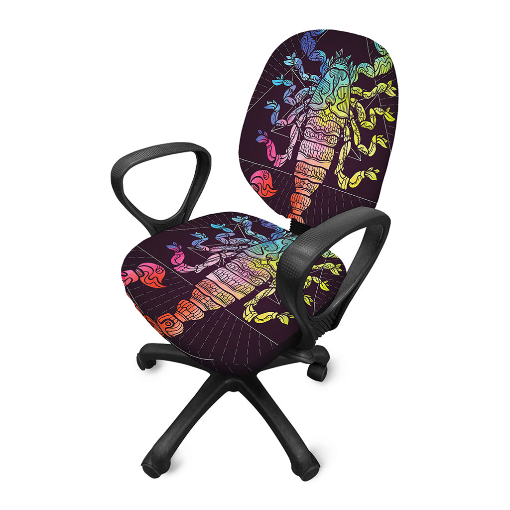 Colorful Scorpio Sign Print Office Chair Cover