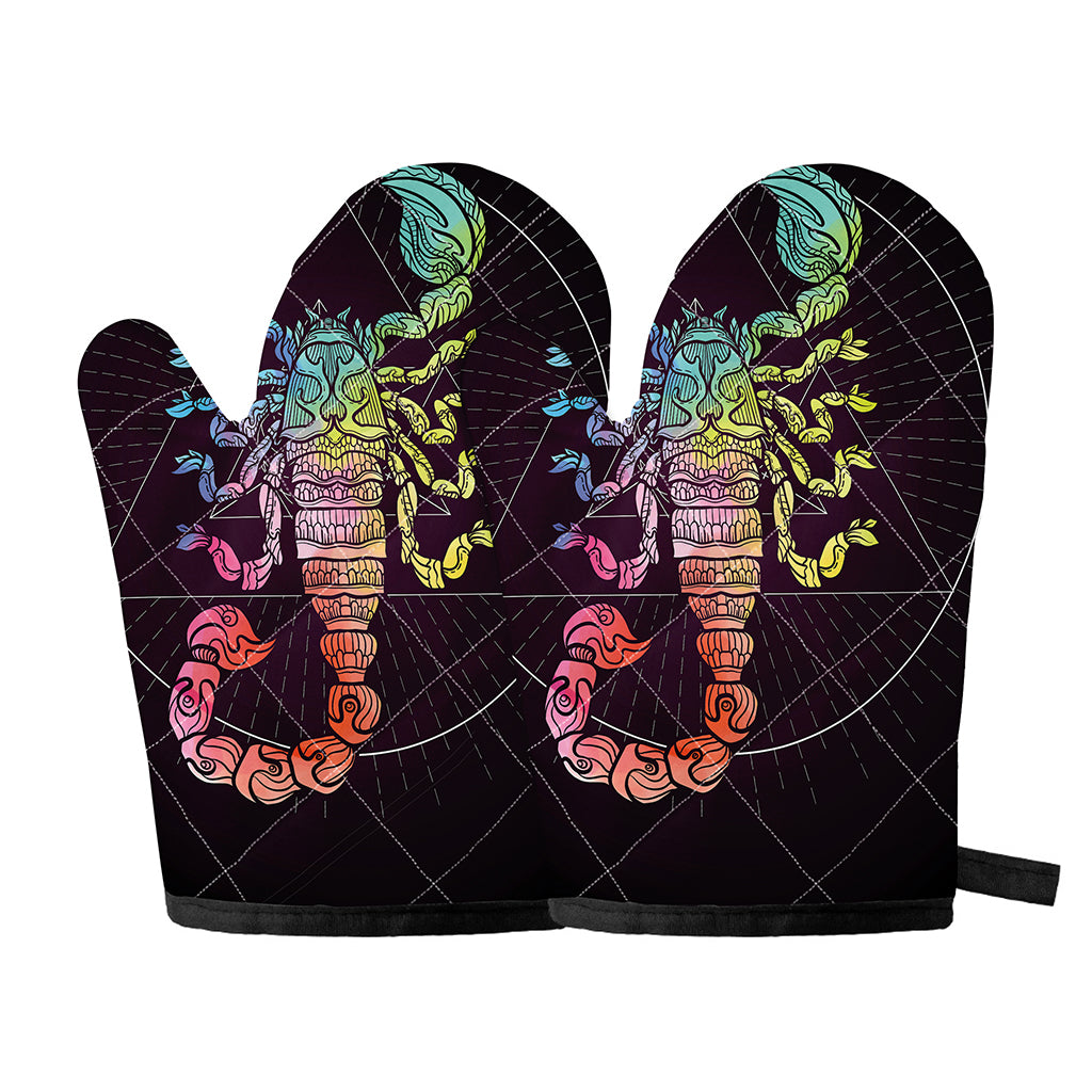 Colorful Scorpio Sign Print Oven Mitts