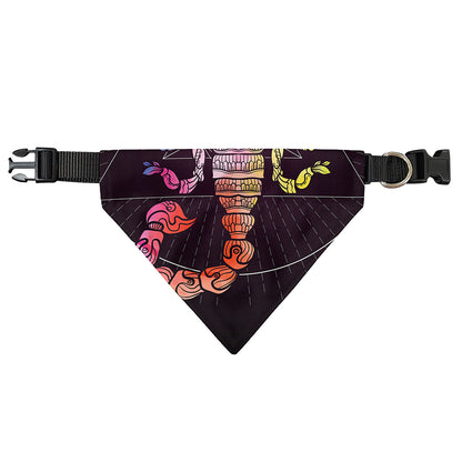 Colorful Scorpio Sign Print Over The Collar Dog Bandana