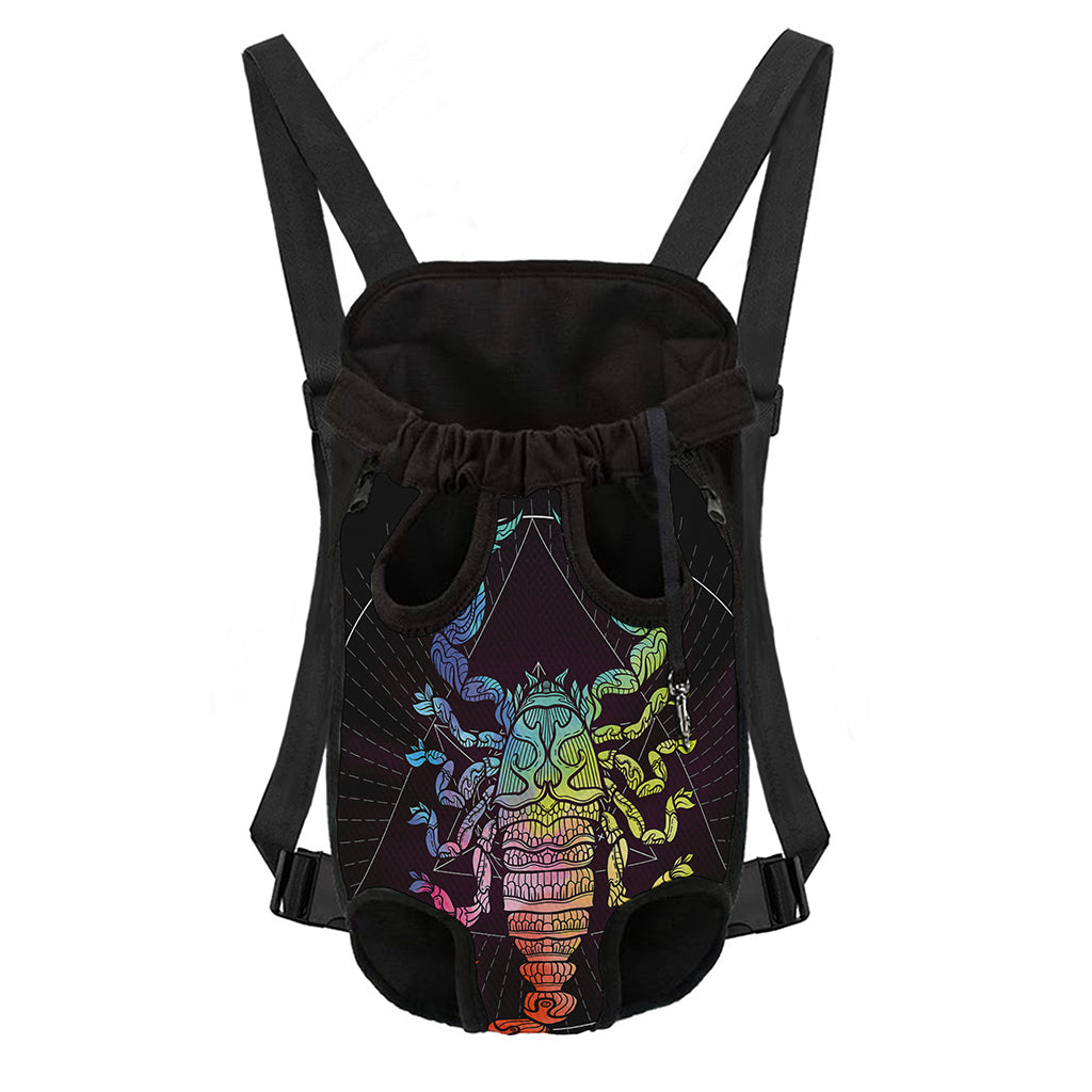 Colorful Scorpio Sign Print Pet Carrier Backpack