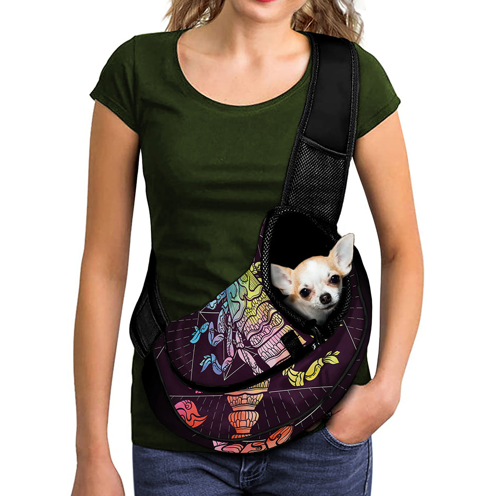Colorful Scorpio Sign Print Pet Sling Carrier