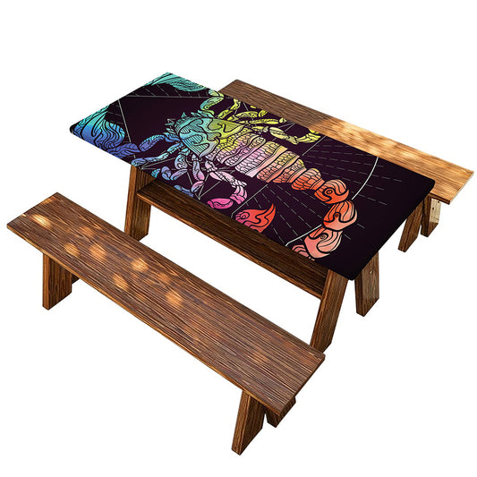 Colorful Scorpio Sign Print Picnic Table Cover