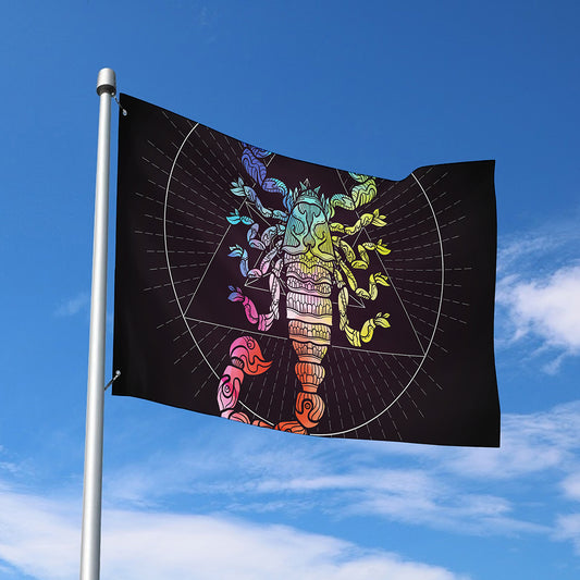 Colorful Scorpio Sign Print Polyester Flag