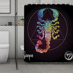Colorful Scorpio Sign Print Polyester Shower Curtain