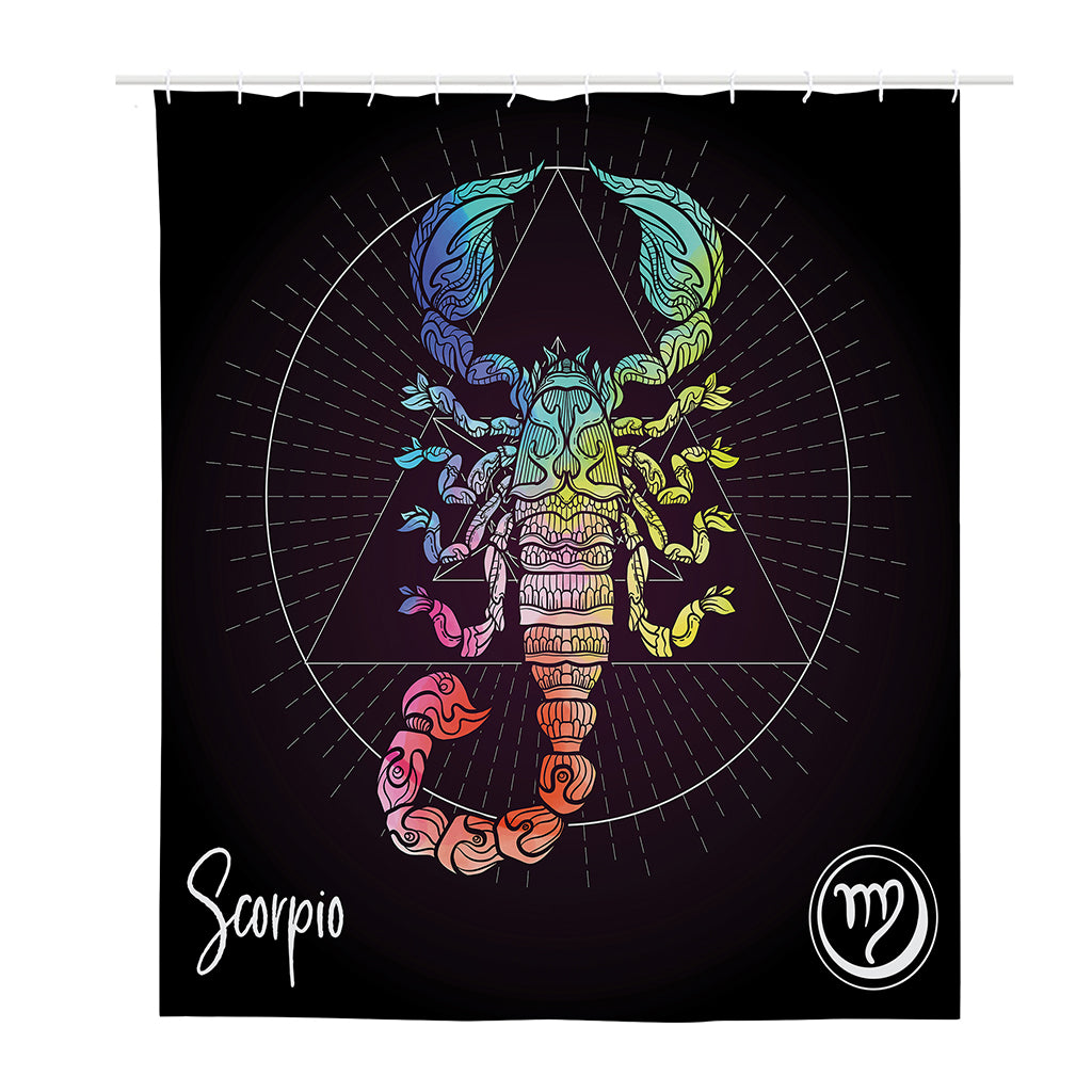 Colorful Scorpio Sign Print Polyester Shower Curtain