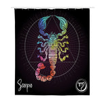 Colorful Scorpio Sign Print Polyester Shower Curtain