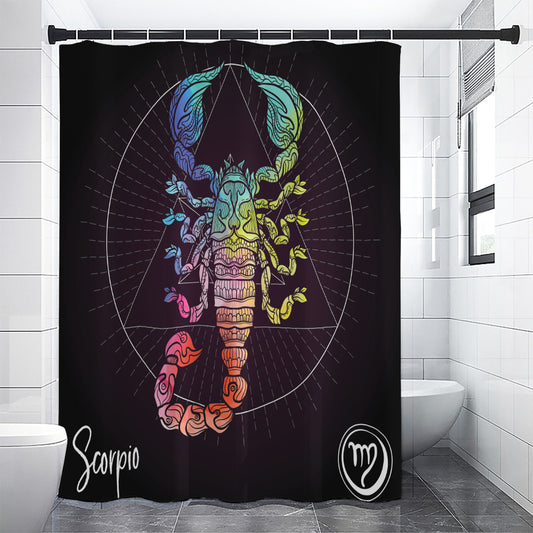 Colorful Scorpio Sign Print Premium Shower Curtain