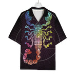 Colorful Scorpio Sign Print Rayon Hawaiian Shirt