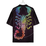 Colorful Scorpio Sign Print Rayon Hawaiian Shirt