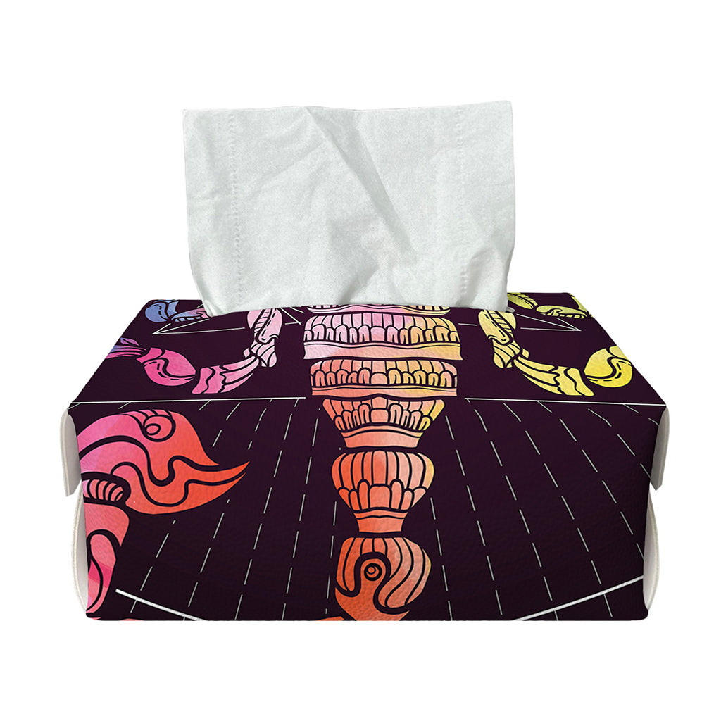 Colorful Scorpio Sign Print Rectangle Tissue Box Cover