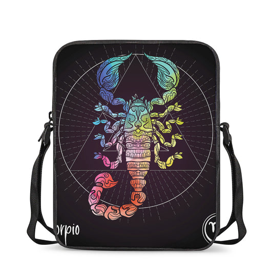 Colorful Scorpio Sign Print Rectangular Crossbody Bag
