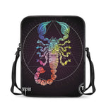 Colorful Scorpio Sign Print Rectangular Crossbody Bag