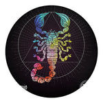 Colorful Scorpio Sign Print Round Blanket