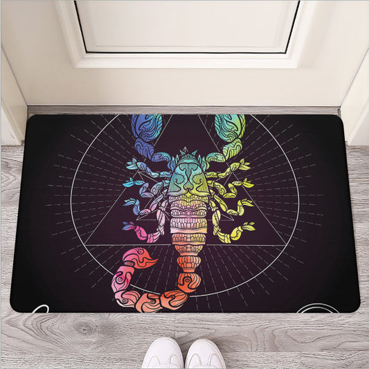 Colorful Scorpio Sign Print Rubber Doormat