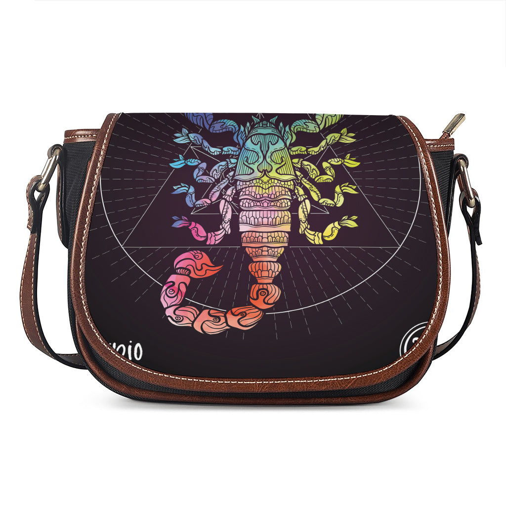 Colorful Scorpio Sign Print Saddle Bag