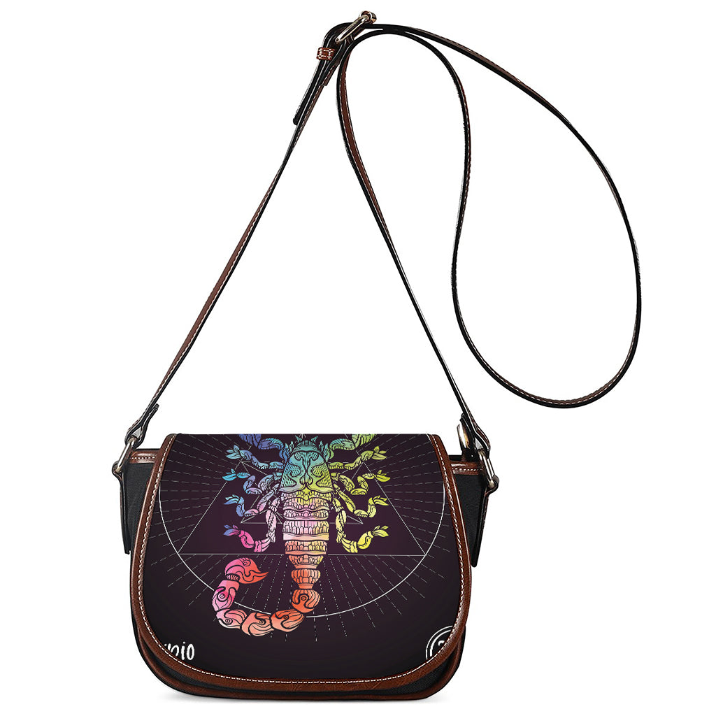 Colorful Scorpio Sign Print Saddle Bag