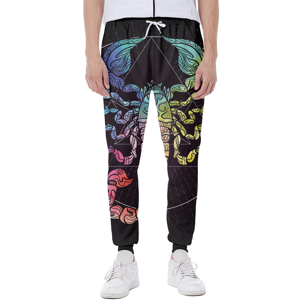 Colorful Scorpio Sign Print Scuba Joggers