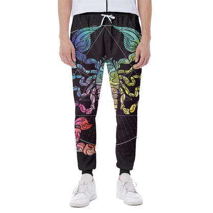 Colorful Scorpio Sign Print Scuba Joggers