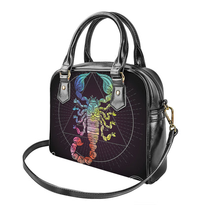 Colorful Scorpio Sign Print Shoulder Handbag