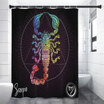 Colorful Scorpio Sign Print Shower Curtain