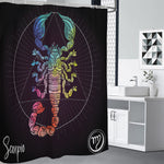 Colorful Scorpio Sign Print Shower Curtain