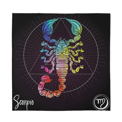 Colorful Scorpio Sign Print Silk Bandana