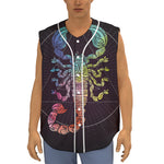 Colorful Scorpio Sign Print Sleeveless Baseball Jersey