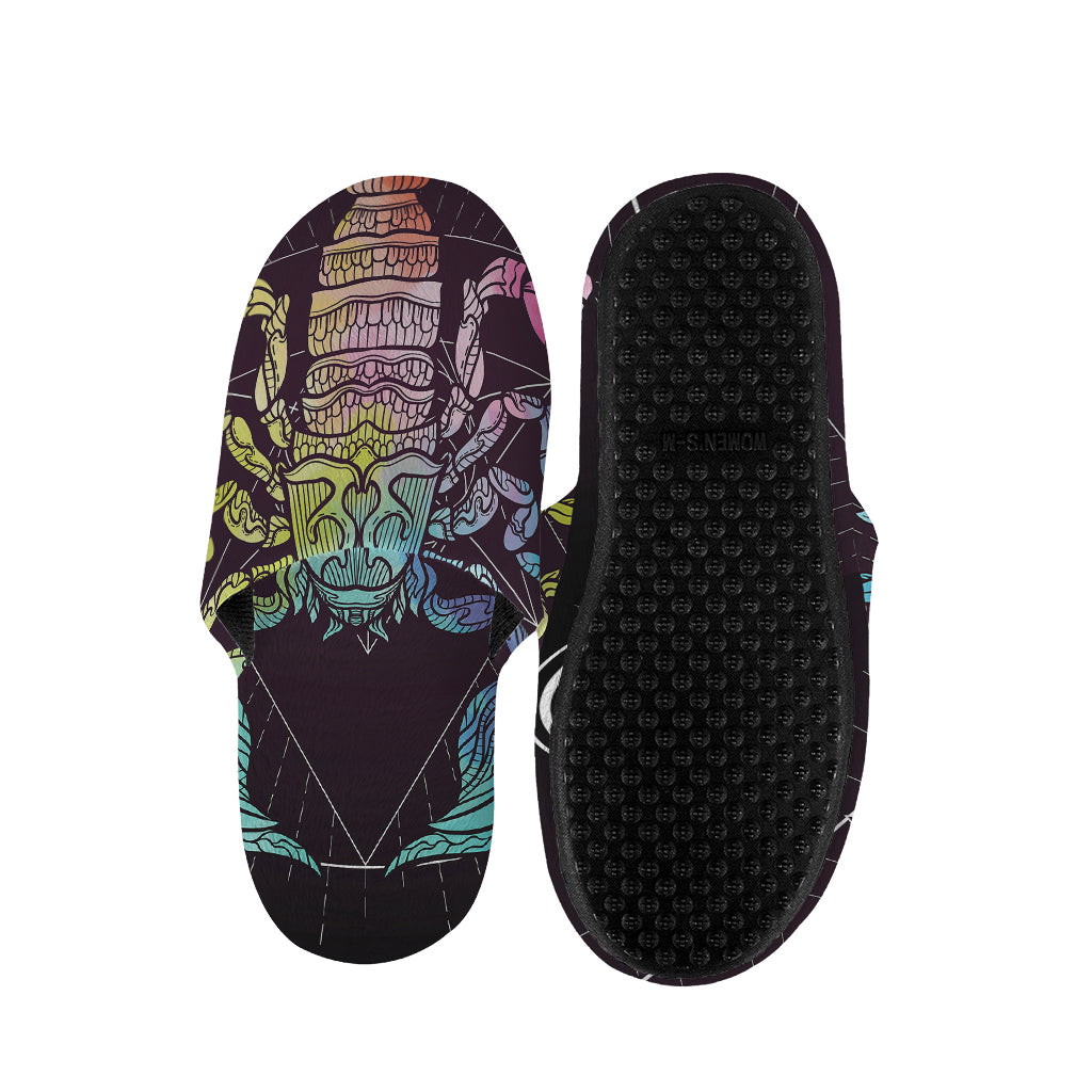 Colorful Scorpio Sign Print Slippers