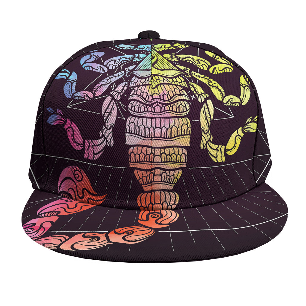 Colorful Scorpio Sign Print Snapback Cap