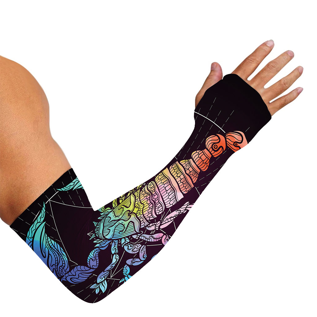 Colorful Scorpio Sign Print Sun Protection Arm Sleeves