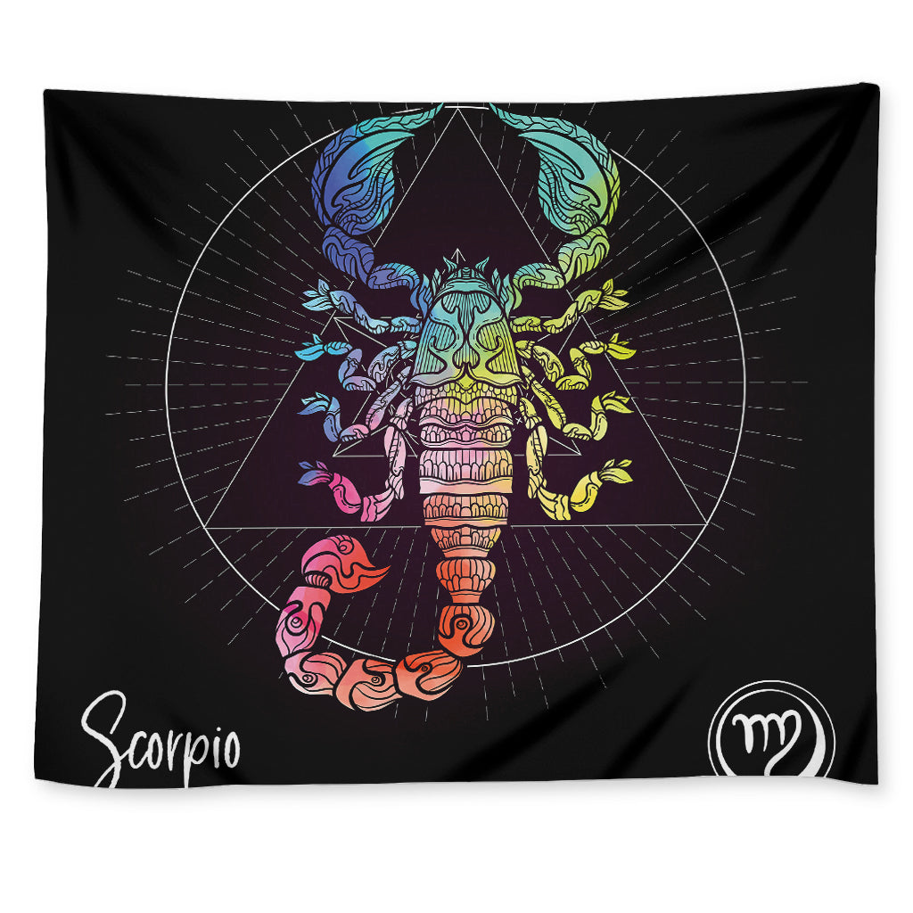Colorful Scorpio Sign Print Tapestry