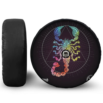 Colorful Scorpio Sign Print Tire Cover With Camera Hole