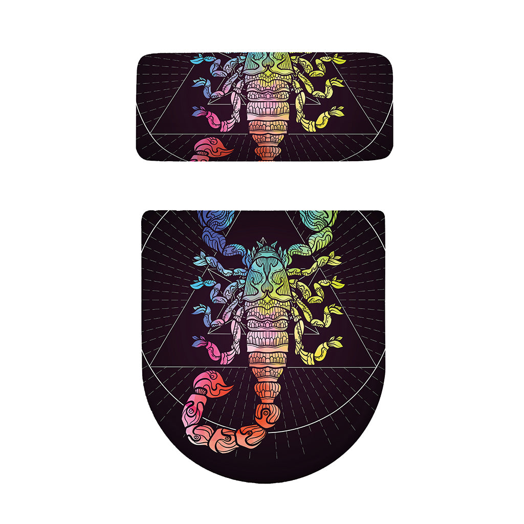 Colorful Scorpio Sign Print Toilet Lid And Tank Cover Set